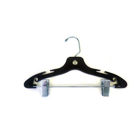 TEENS WIDE BLACK HEAVY WEIGHT SUIT HANGER WITH SILVER HOOK