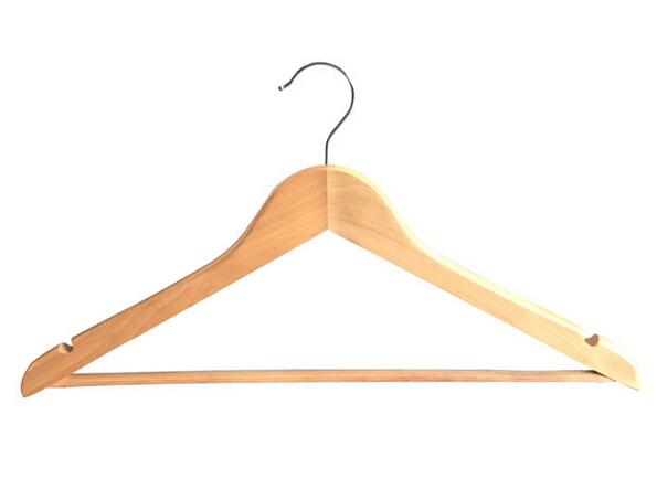 Hot Sale Wooden Top Hanger With Round Bar For Hotel Or Home FD116