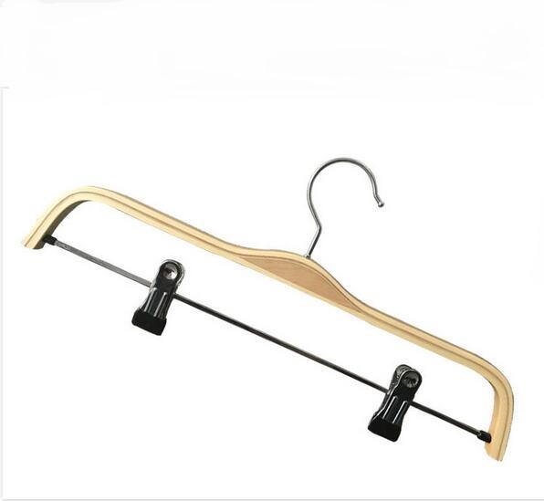 Factory Directly Sales Plywood Garment Hanger With Metal Clips NF115