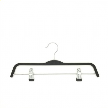 Pants trouser hanger with adjustable clips
