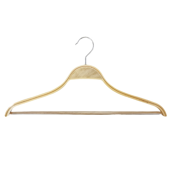 Natural Suit Clothes Slim Wood Hangers with Non-Slip Pant Bar Natural Suit Clothes Slim Wood Hangers with Non-Slip Pant Bar