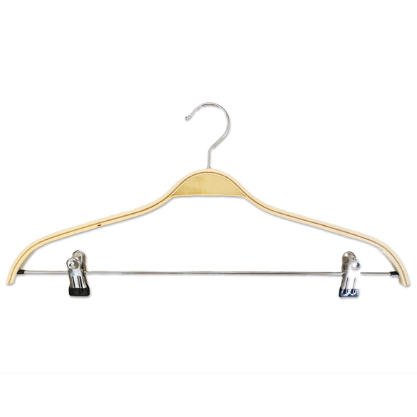 Heavy Duty Wooden Clothes Suit Pants Natural Wood Hangers with Adjustable Clips Heavy Duty Wooden Clothes Suit Pants Natural Wood Hangers with Adjustable Clips