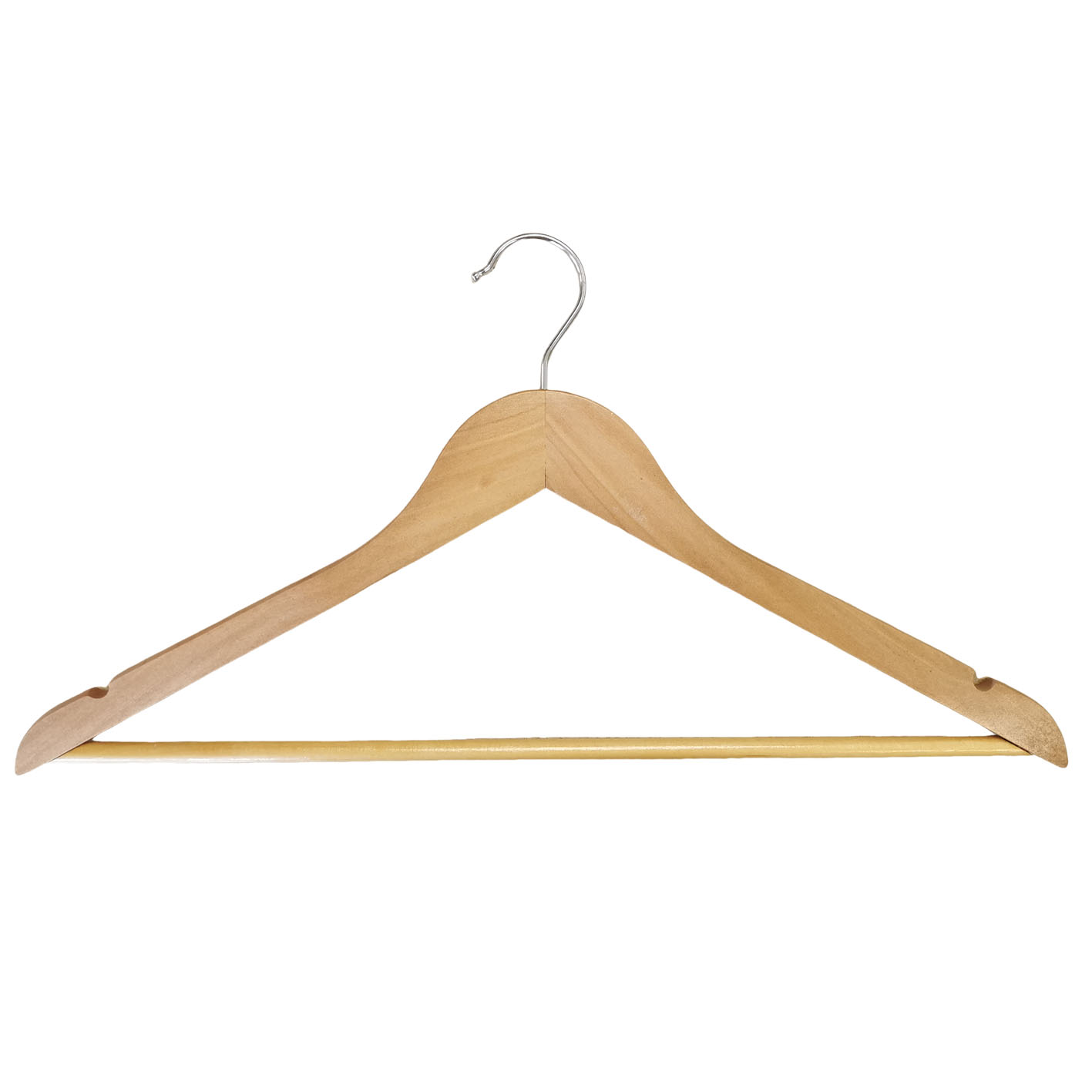 Natural Suit Clothes Slim Wood Hangers with Non-Slip Pant Bar Natural Suit Clothes Slim Wood Hangers with Non-Slip Pant Bar